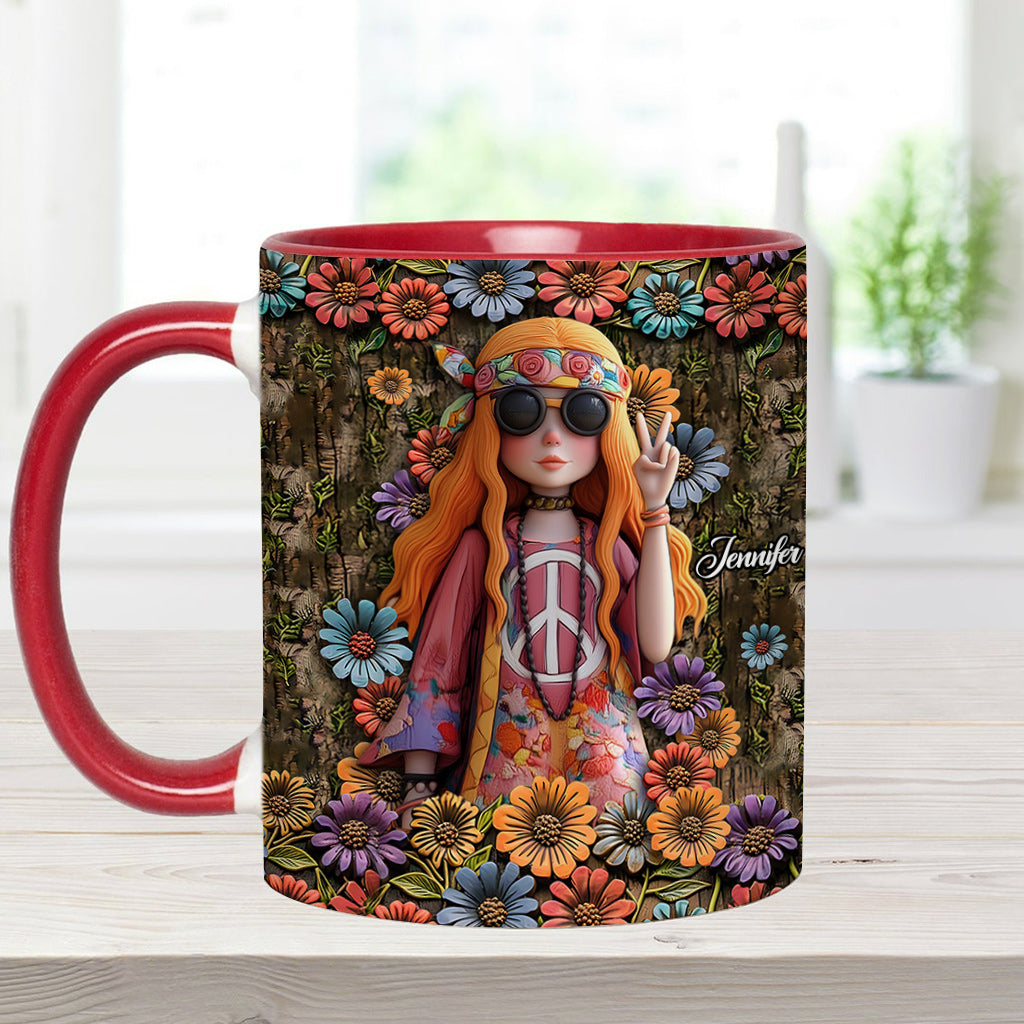 Anzunehmen, ich sei nur eine alte Dame, war Ihr erster Fehler – personalisierte Tasse mit Hippie-Akzent