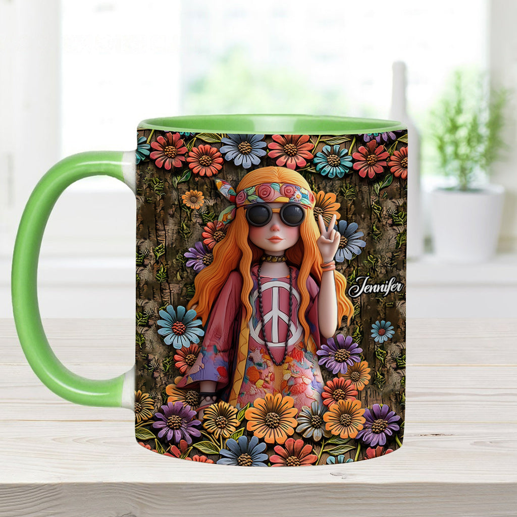 Anzunehmen, ich sei nur eine alte Dame, war Ihr erster Fehler – personalisierte Tasse mit Hippie-Akzent