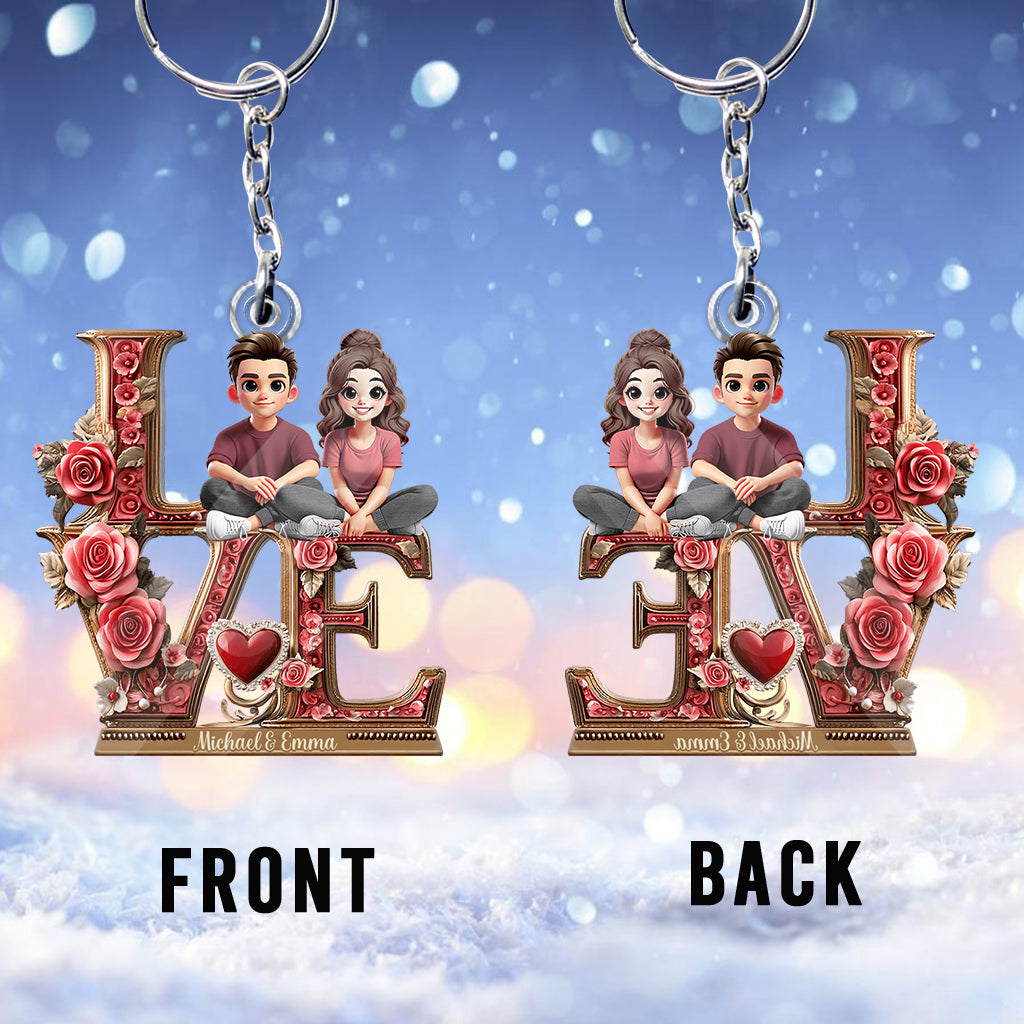Ich liebe dich für immer – Personalisierter Schlüsselanhänger für Paare in individueller Form