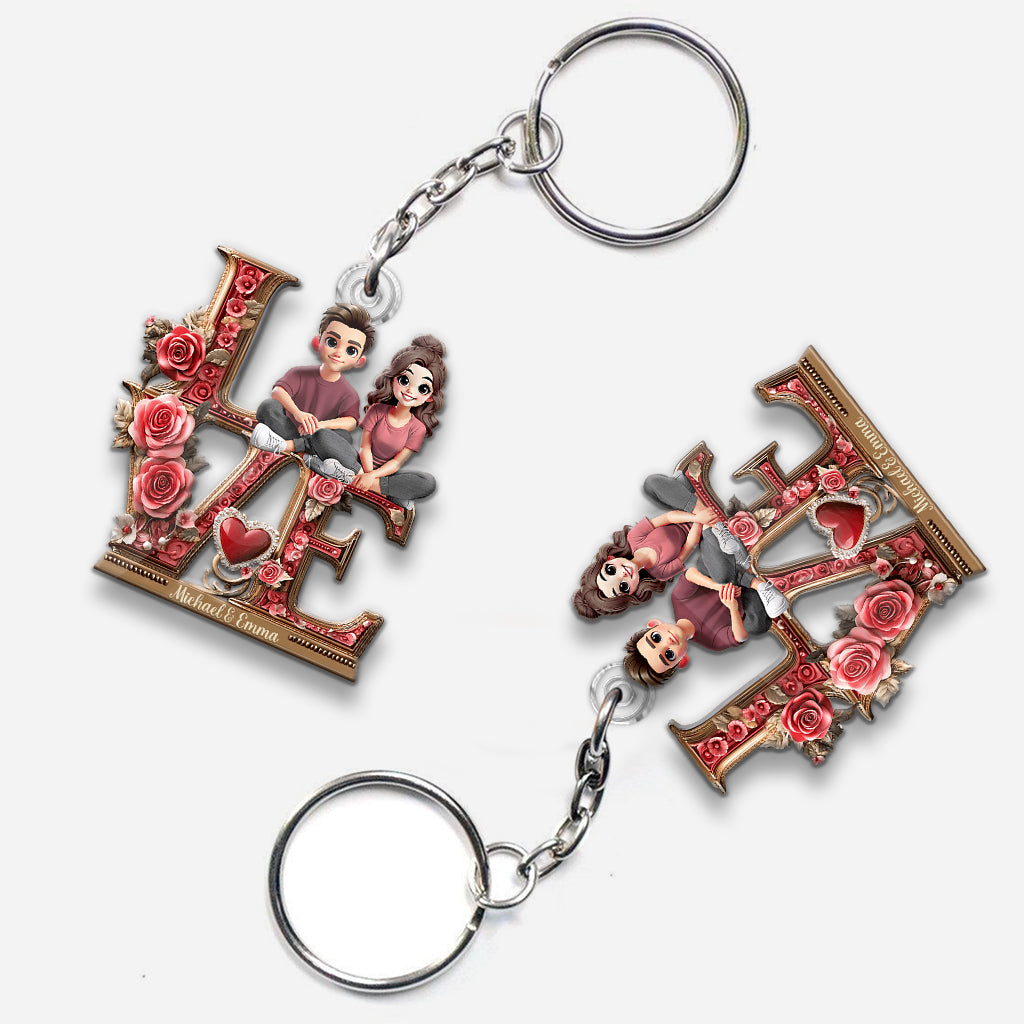 Ich liebe dich für immer – Personalisierter Schlüsselanhänger für Paare in individueller Form