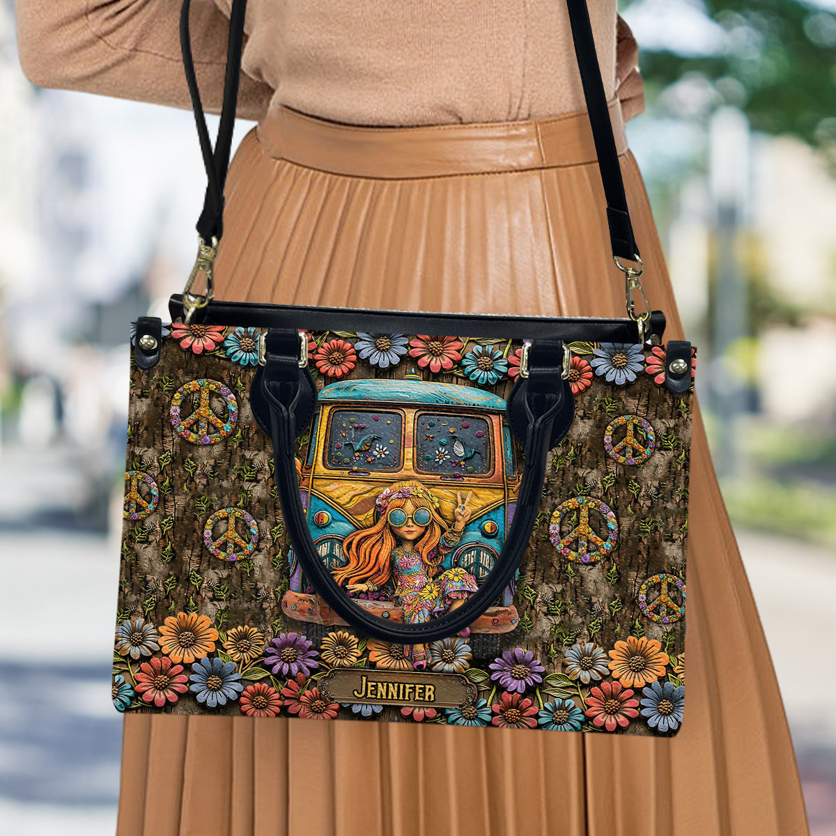 Stay Wild Moon Child - Personalized Hippie Leather Handbag