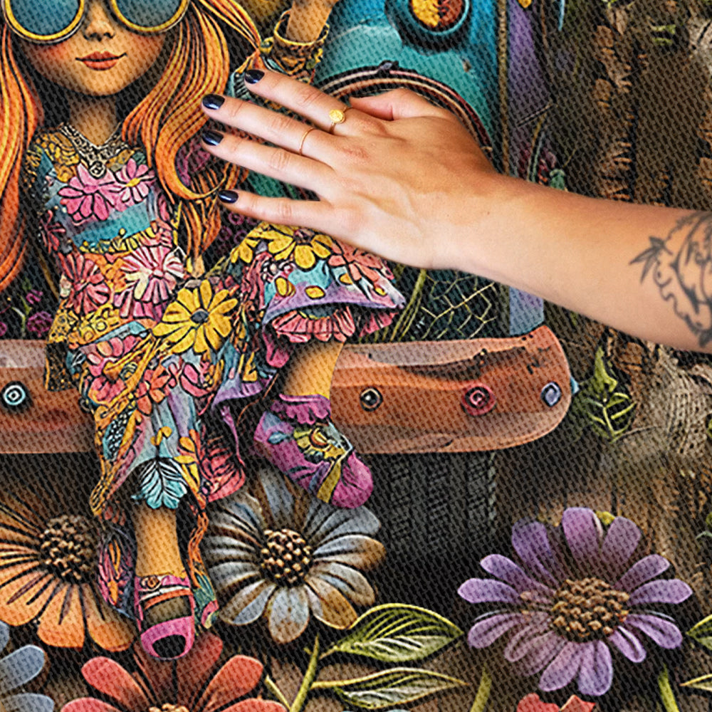 Hippie Lover - Personalized Hippie Woven Blanket