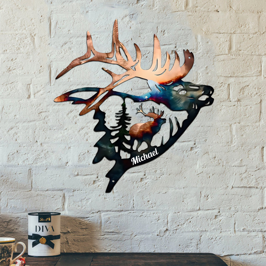 Love Hunting - Personalized Hunting Cut Metal Sign