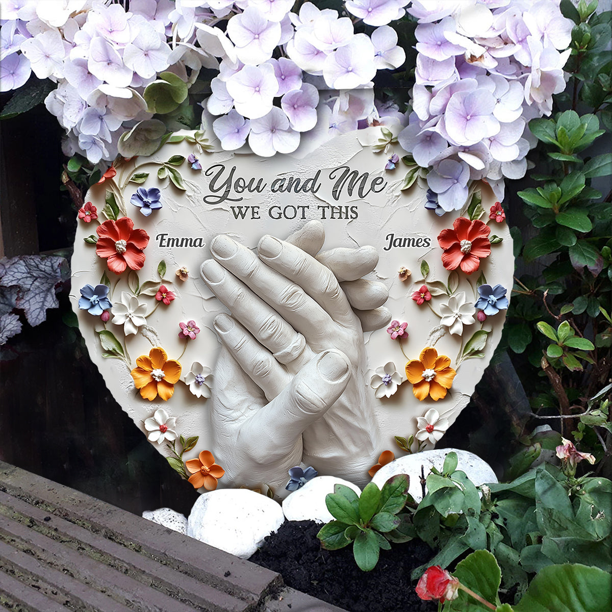 Ich habe dich kennengelernt, ich mochte dich – personalisierter herzförmiger Stein für Paare