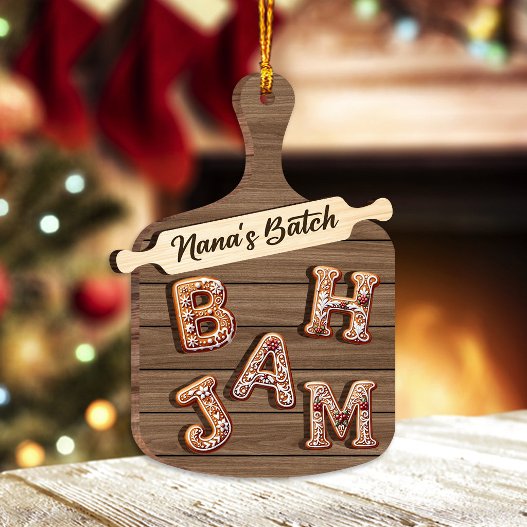 Lebkuchen-Alphabetbuchstabe – Personalisierter zweilagiger Holzornament für die Familie