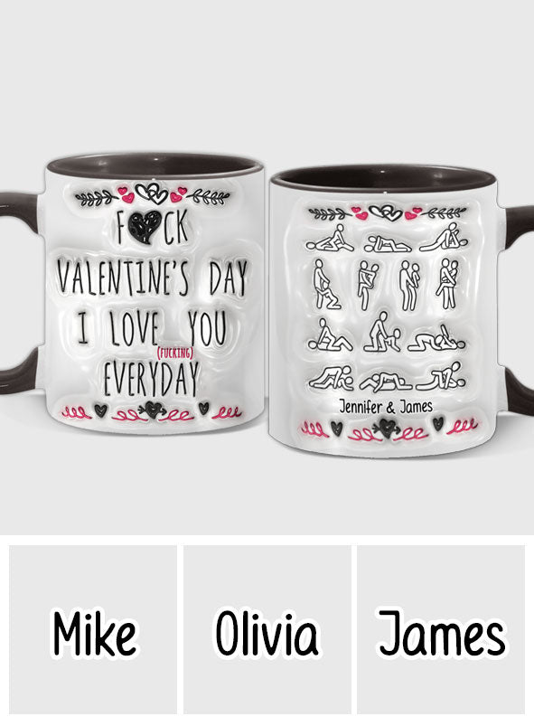 Ich liebe dich jeden Tag – Personalisierte Tasse für Paare