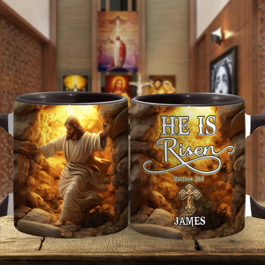 Er ist auferstanden – Personalisierte Tasse mit christlichem Akzent