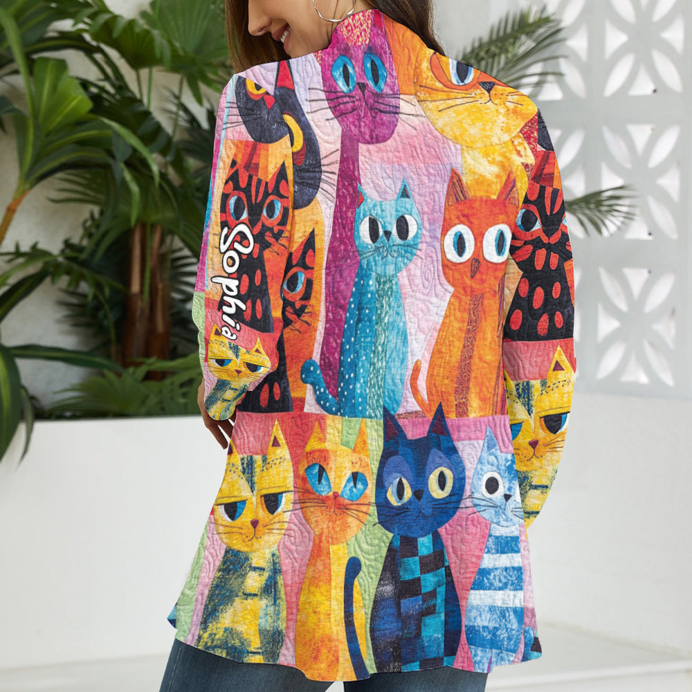 Katzenliebhaberin – Personalisierter Katzen-Cardigan