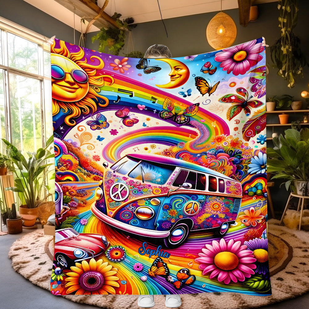 Fantastischer Bus – personalisierte Hippie-Decke
