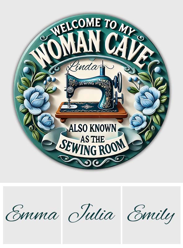 Woman Cave - Personalized Sewing Round Rug