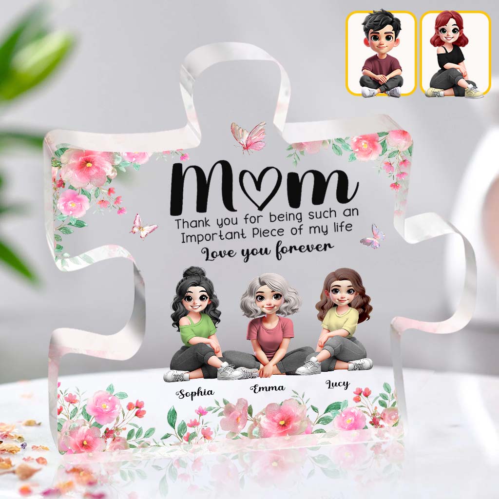 Wichtig in meinem Leben – Personalisierte Acrylplakette in individueller Form für meine Mutter