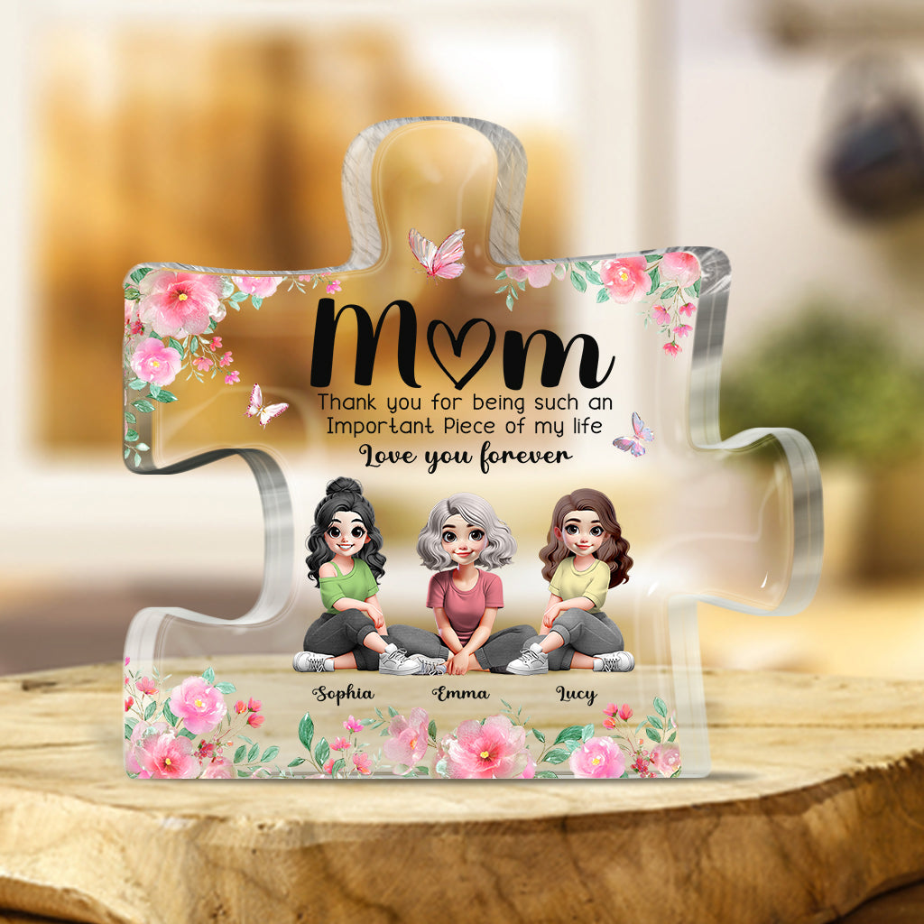 Wichtig in meinem Leben – Personalisierte Acrylplakette in individueller Form für meine Mutter