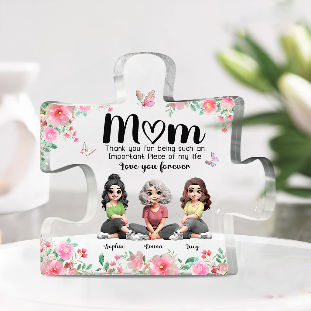 Wichtig in meinem Leben – Personalisierte Acrylplakette in individueller Form für meine Mutter