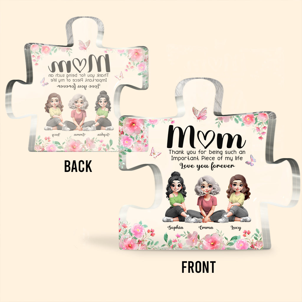 Wichtig in meinem Leben – Personalisierte Acrylplakette in individueller Form für meine Mutter