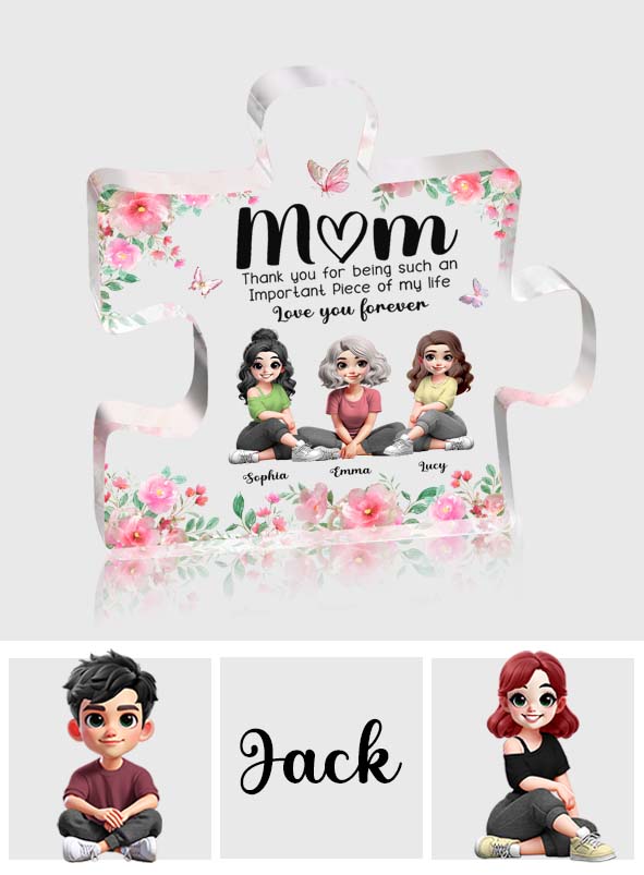 Wichtig in meinem Leben – Personalisierte Acrylplakette in individueller Form für meine Mutter