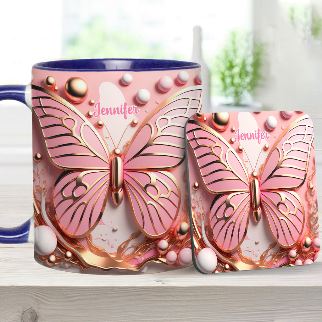 Schmetterlingsliebe – Personalisierte Tasse mit Schmetterlingsmotiv