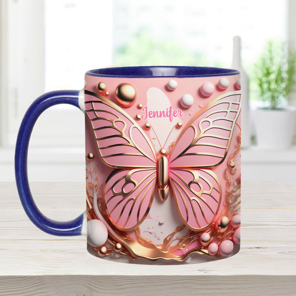 Schmetterlingsliebe – Personalisierte Tasse mit Schmetterlingsmotiv