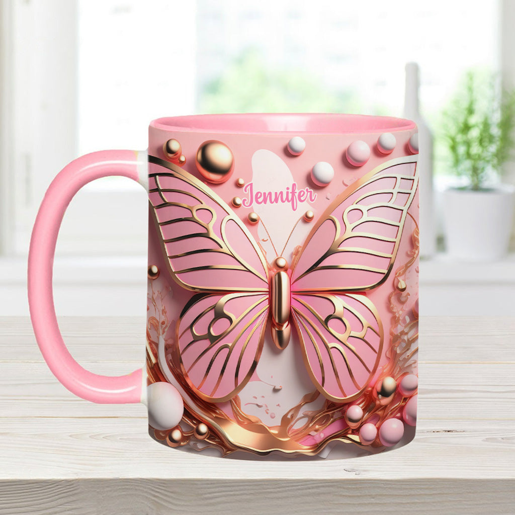 Schmetterlingsliebe – Personalisierte Tasse mit Schmetterlingsmotiv