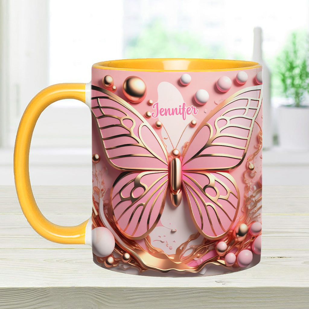Schmetterlingsliebe – Personalisierte Tasse mit Schmetterlingsmotiv