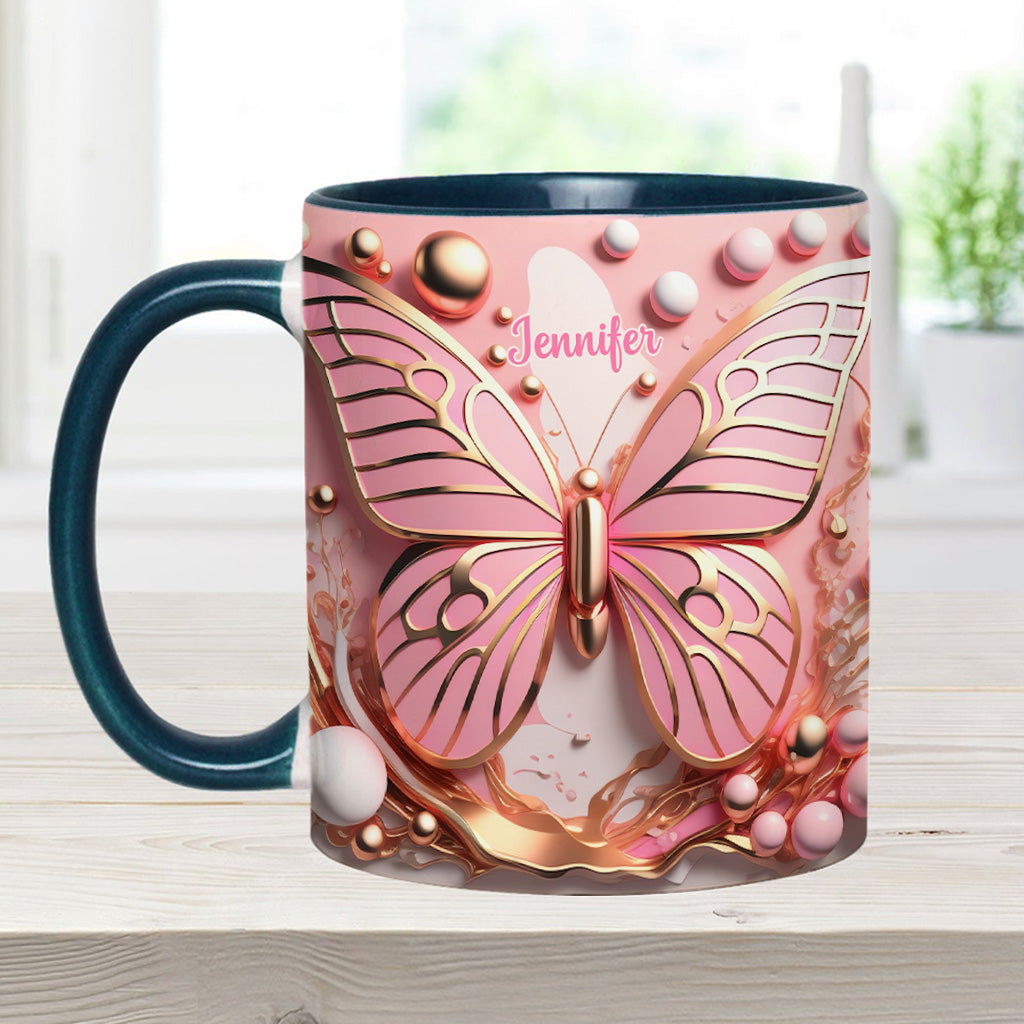 Schmetterlingsliebe – Personalisierte Tasse mit Schmetterlingsmotiv