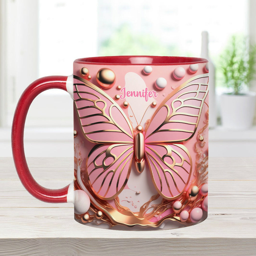 Schmetterlingsliebe – Personalisierte Tasse mit Schmetterlingsmotiv