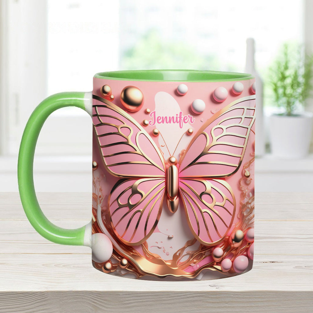 Schmetterlingsliebe – Personalisierte Tasse mit Schmetterlingsmotiv