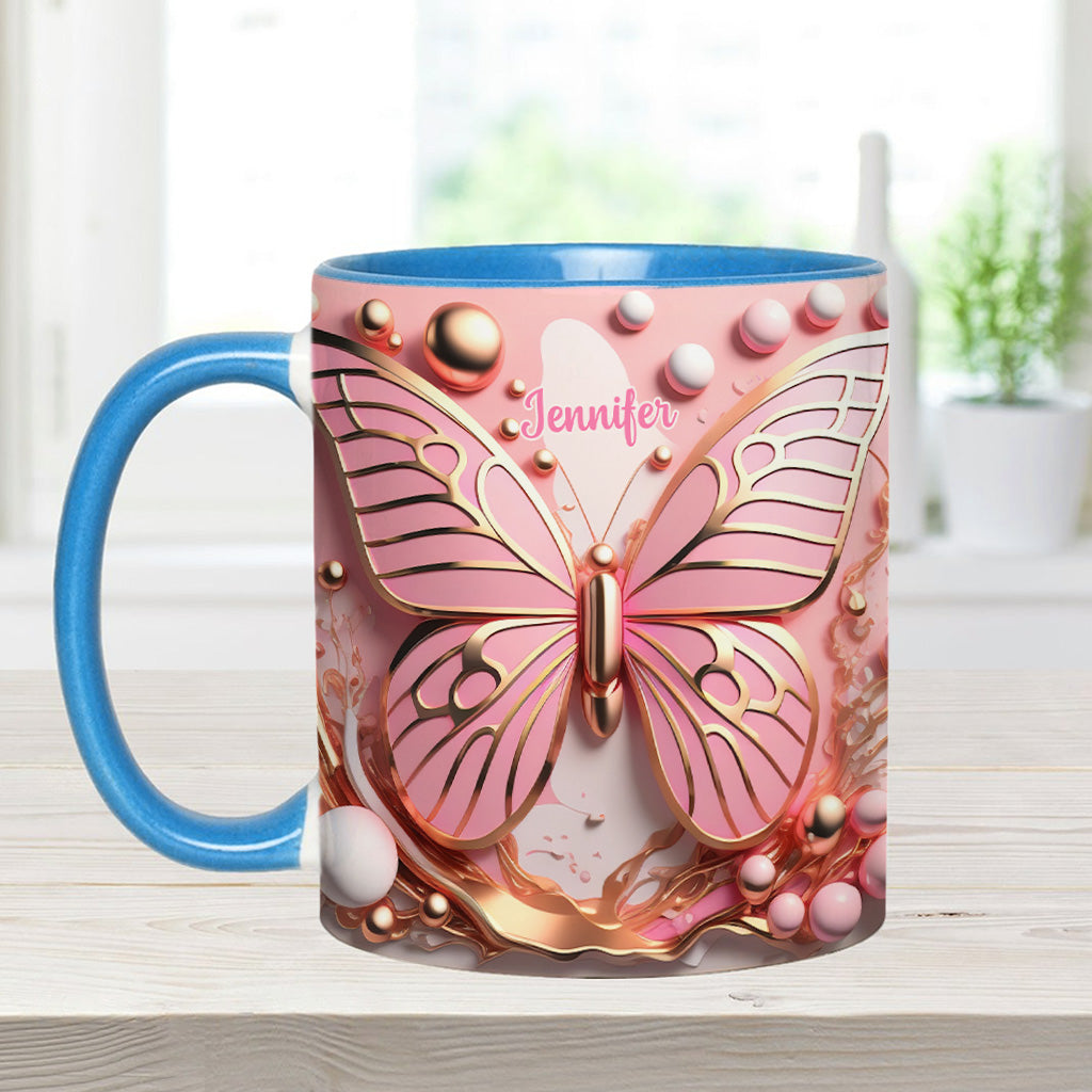 Schmetterlingsliebe – Personalisierte Tasse mit Schmetterlingsmotiv