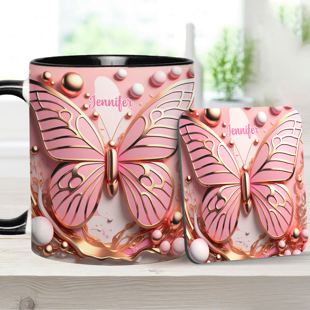 Schmetterlingsliebe – Personalisierte Tasse mit Schmetterlingsmotiv