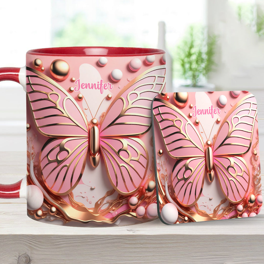 Schmetterlingsliebe – Personalisierte Tasse mit Schmetterlingsmotiv