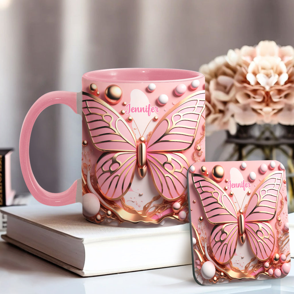 Schmetterlingsliebe – Personalisierte Tasse mit Schmetterlingsmotiv