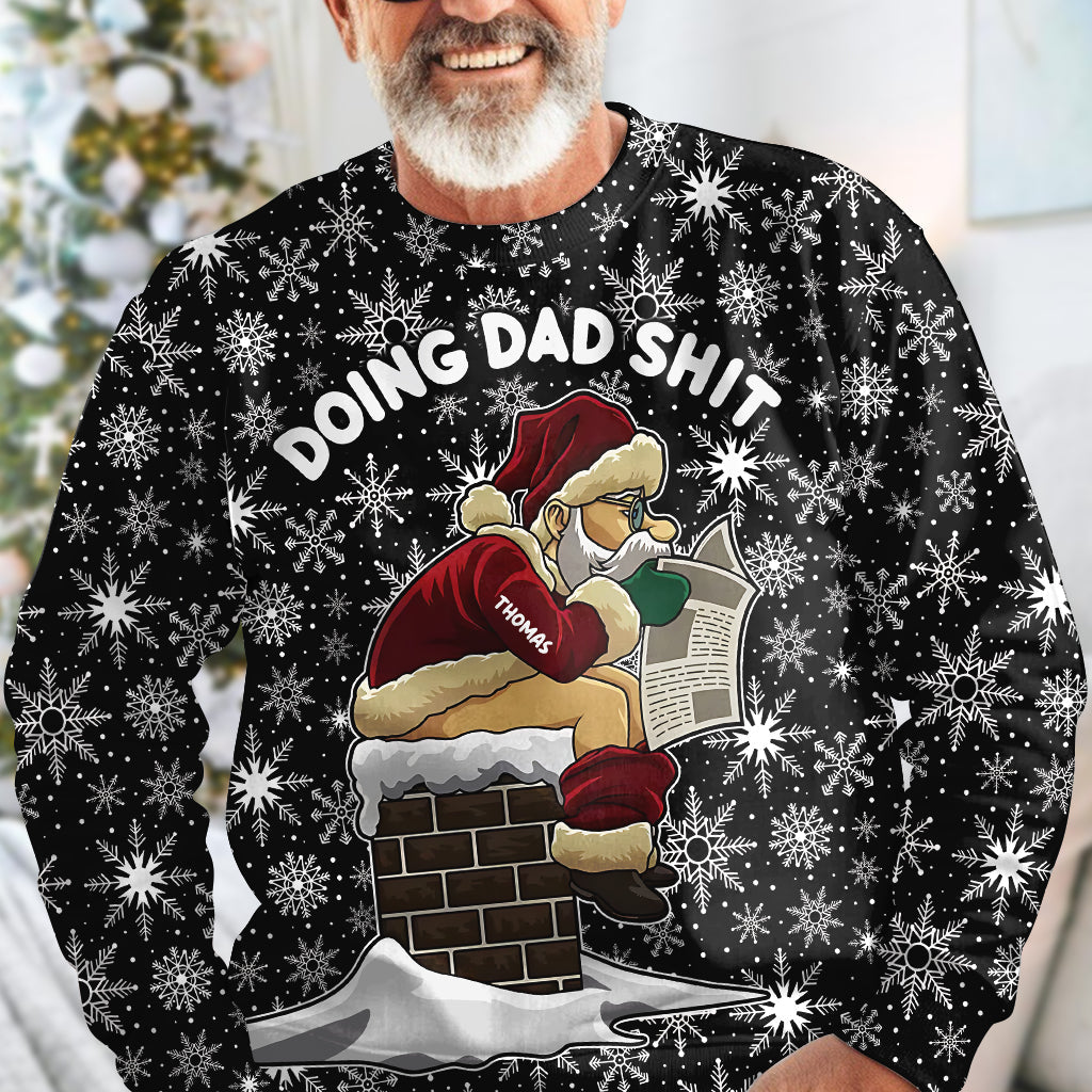 Doing Dad Shite - Personalized Father Ugly Sweater