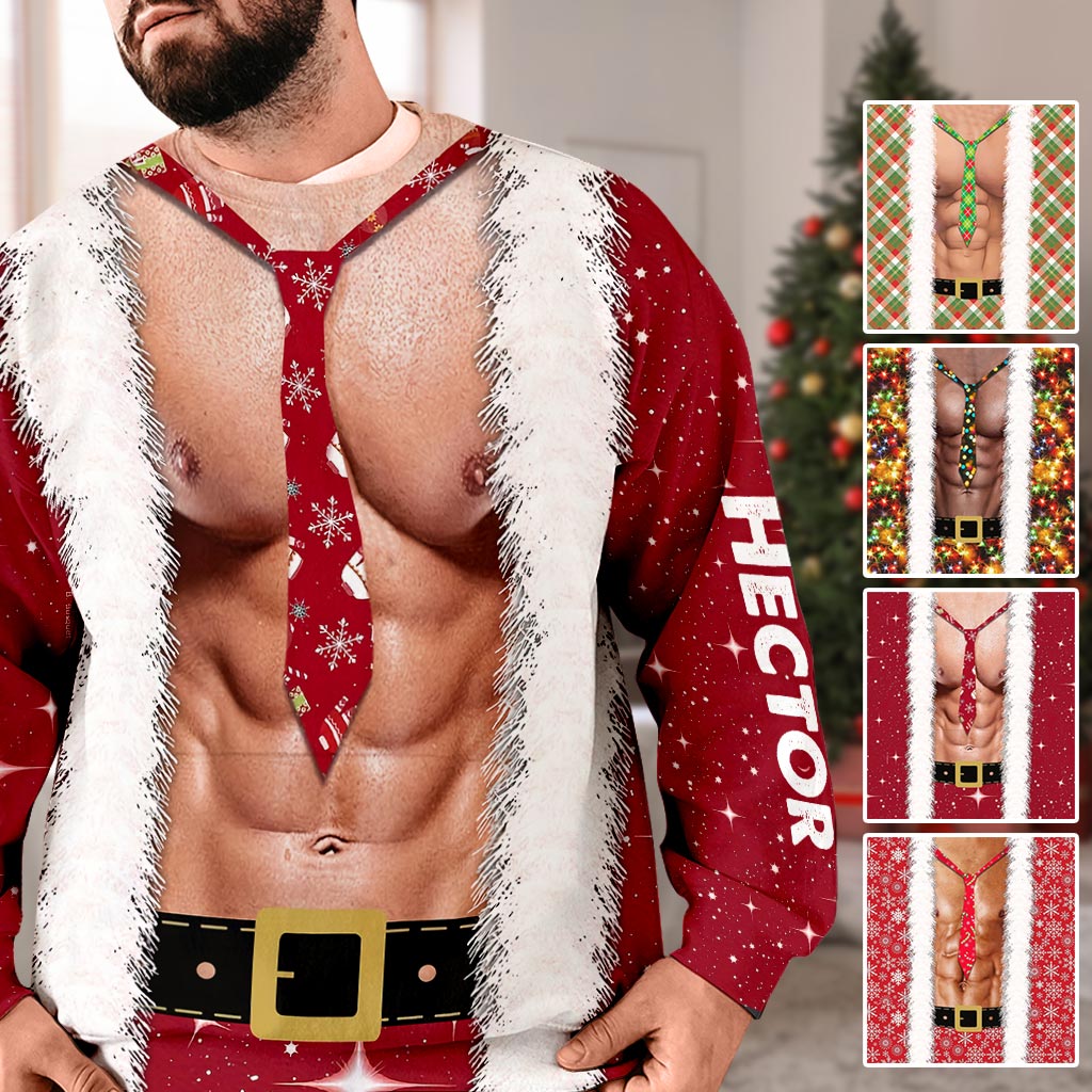 Hohoho I'm Your Santa - Personalized Couple Ugly Sweater