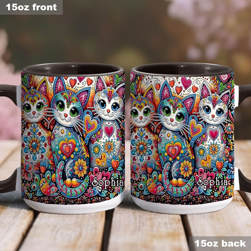 Beautiful Cats - Personalized Cat Accent Mug