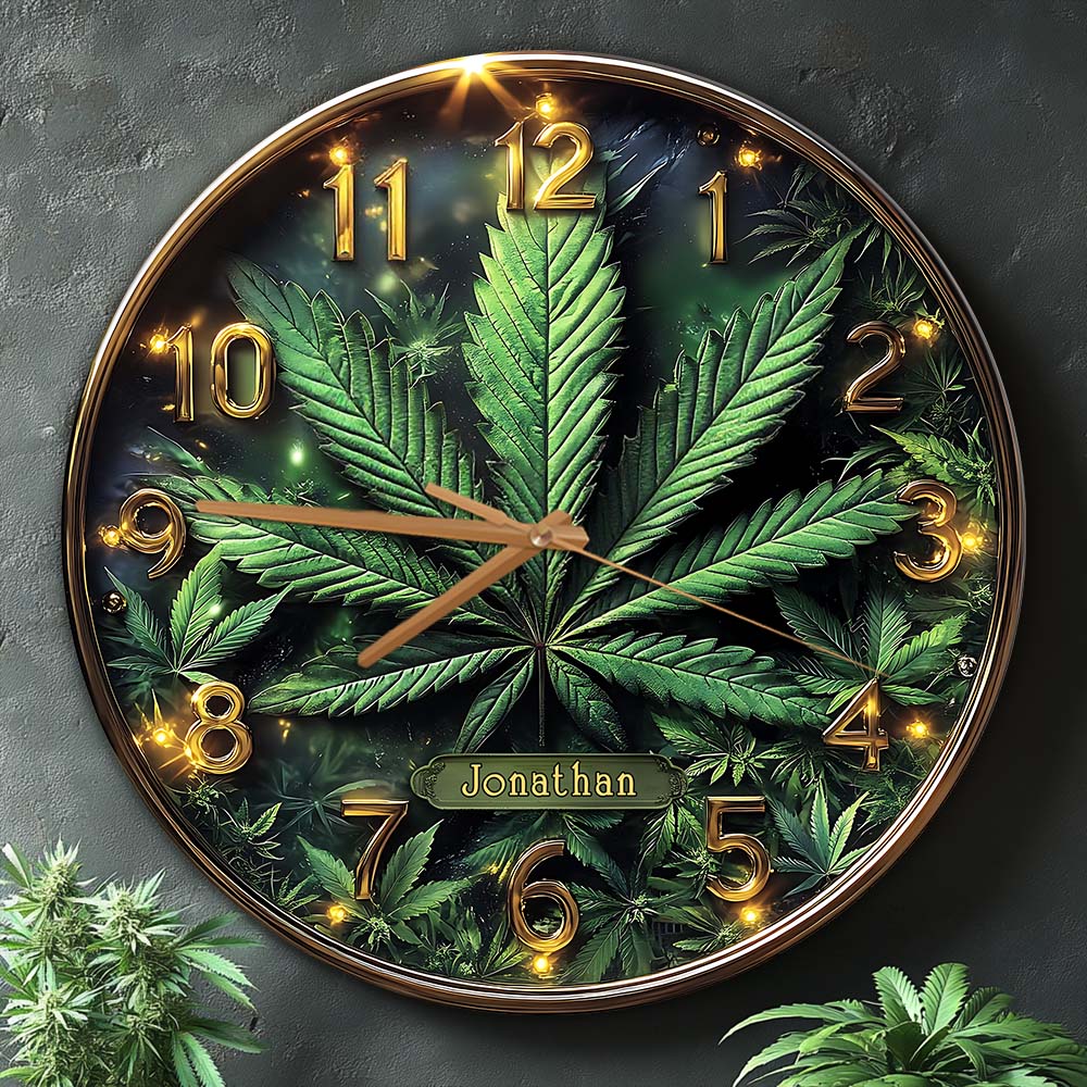 Hier ist es immer 4:20 – Personalisierte Weed-Wanduhr