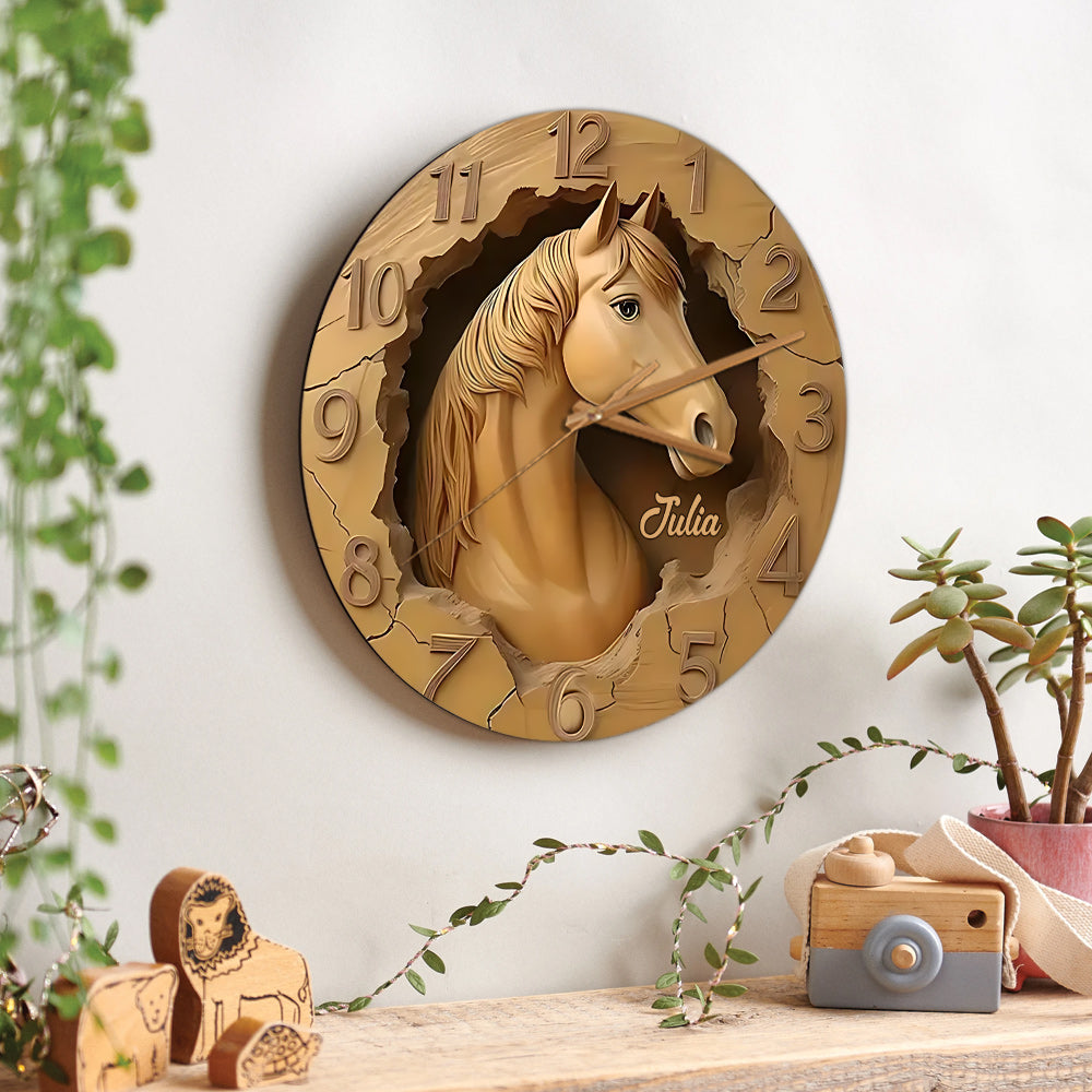 Love Horses - Personalized Horse Wall Clock