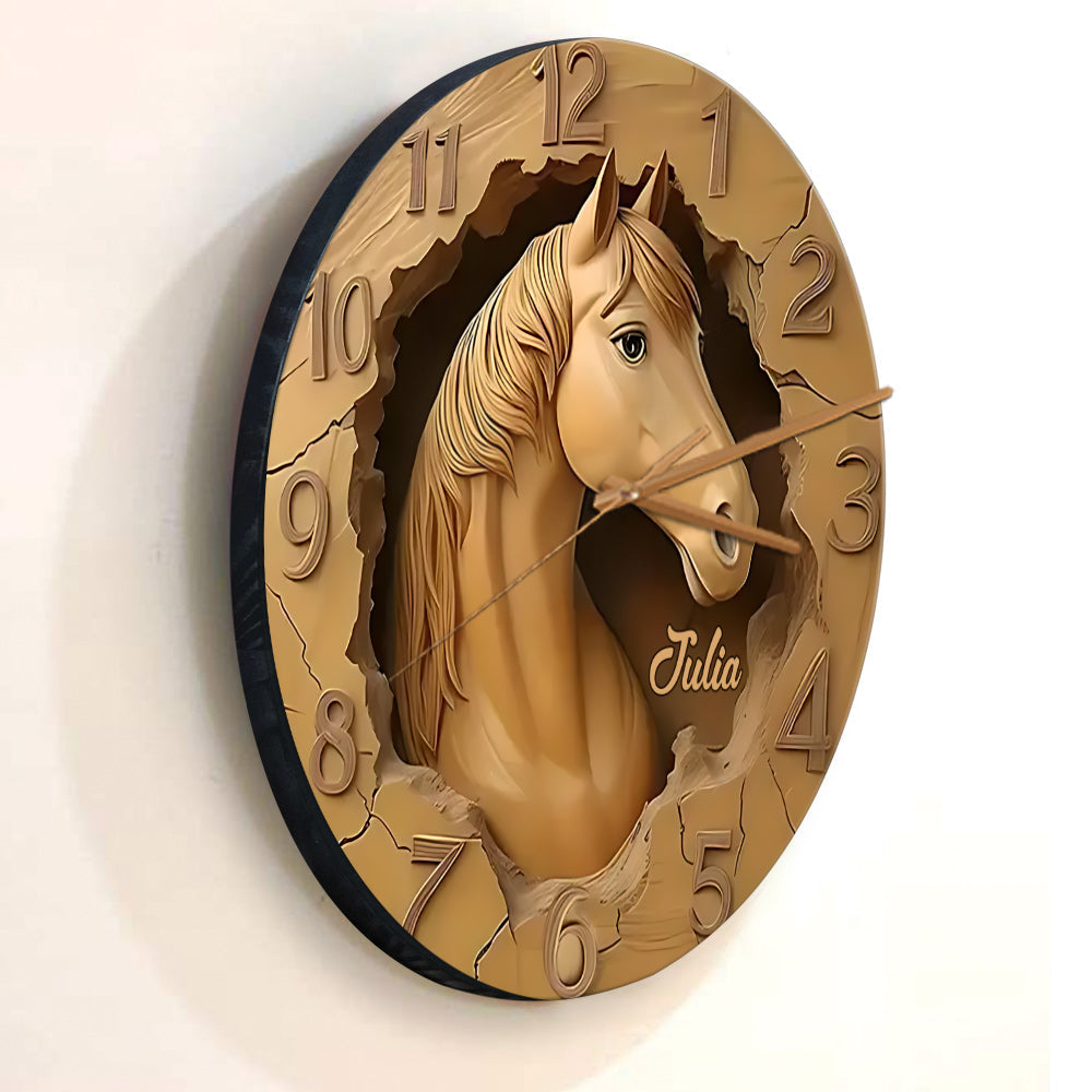 Love Horses - Personalized Horse Wall Clock