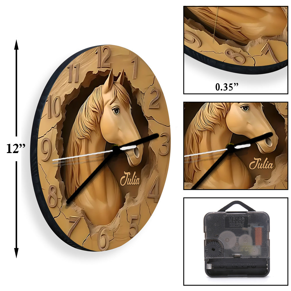 Love Horses - Personalized Horse Wall Clock