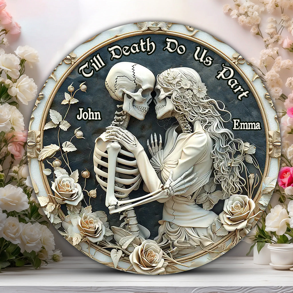 „Du und ich, wir schaffen das“ – Personalisiertes Totenkopf-Rundschild aus Holz