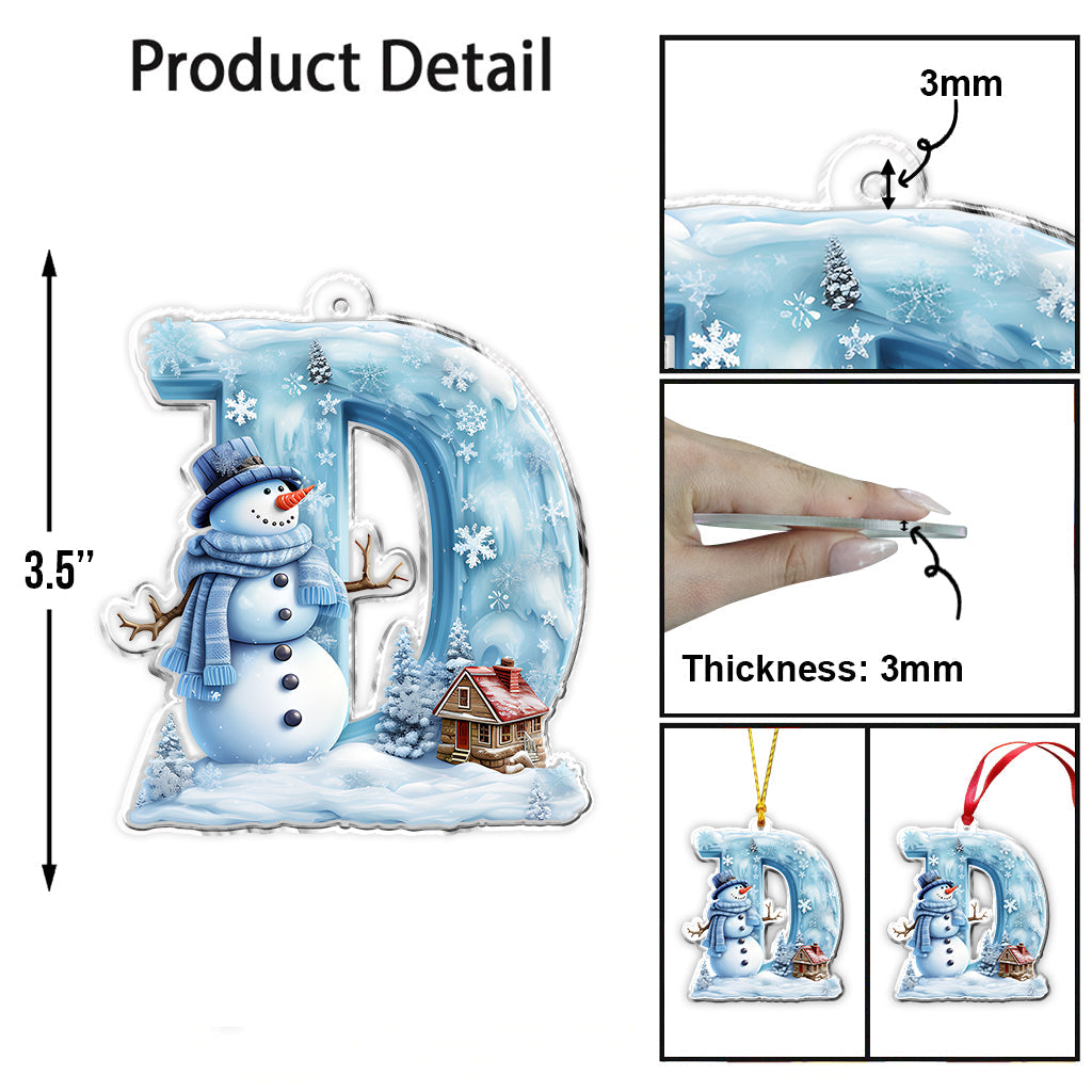 Fröhliche Weihnachten, Schneemann – personalisierter Familienschmuck