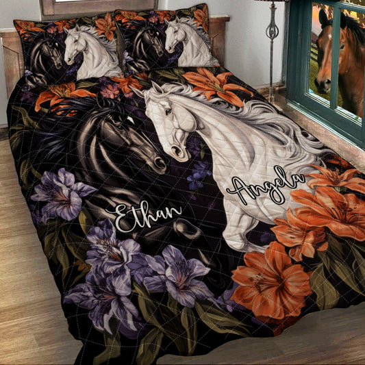 Love Horses - Personalized Horse Quilt Set