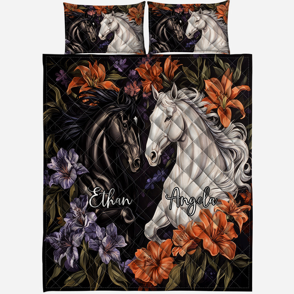 Love Horses - Personalized Horse Quilt Set