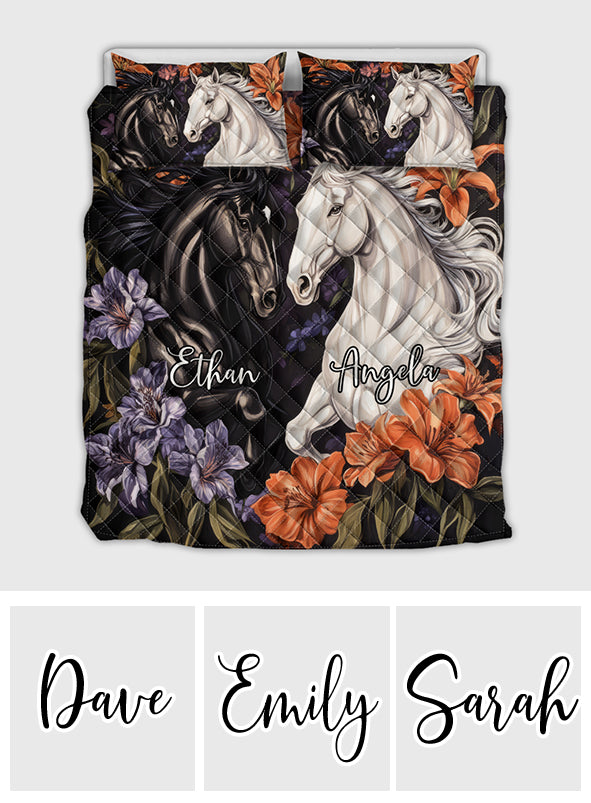 Love Horses - Personalized Horse Quilt Set