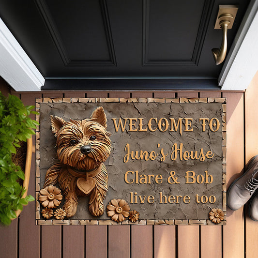 Niedliche Yorkshire-Terrier-Fußmatte – personalisierte Hunde-Fußmatte