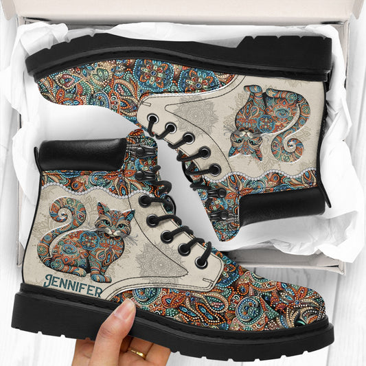 Wunderschöne Katze – personalisierte Katzenstiefel für jede Jahreszeit