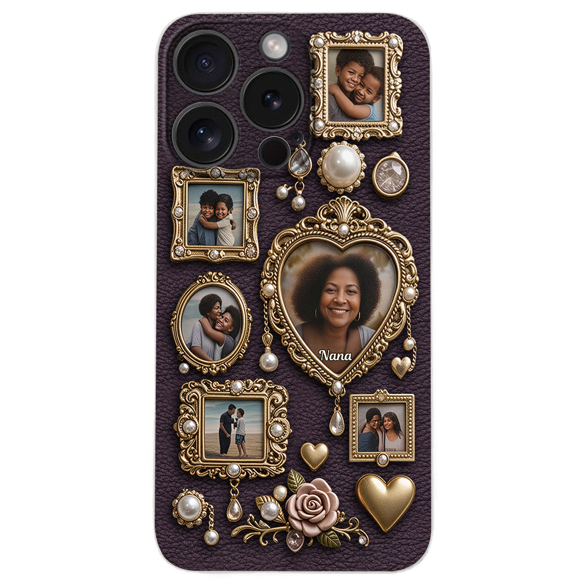 Grandma's Cute Little Museum - Personalized Grandma Leather Phone Case