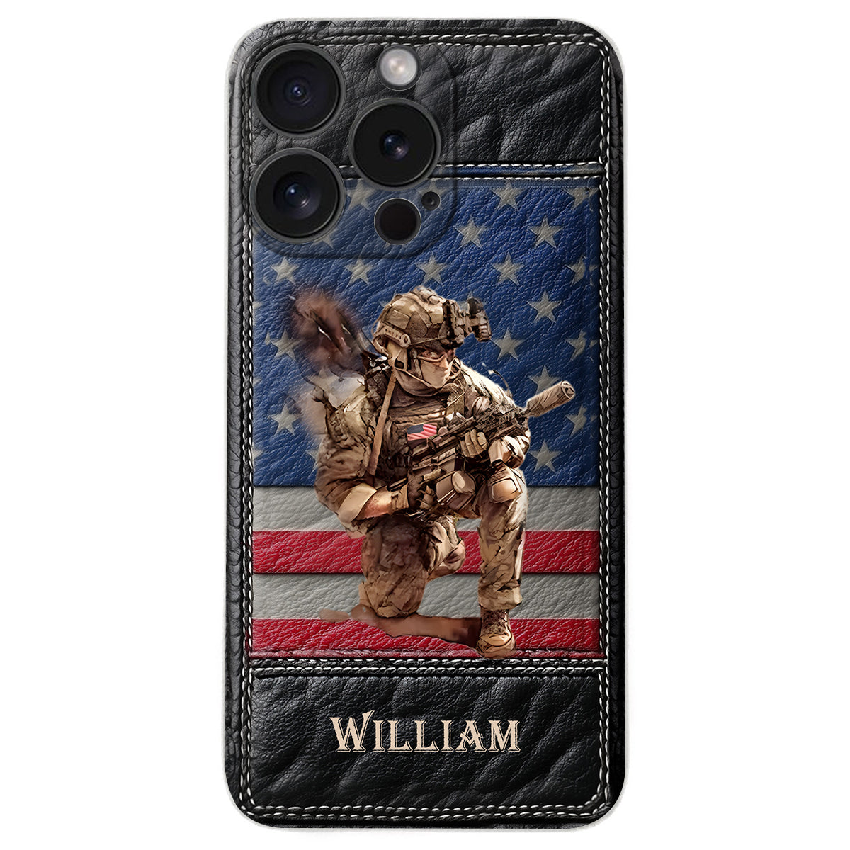 Military Art - Personalized Veteran Leather Phone Case