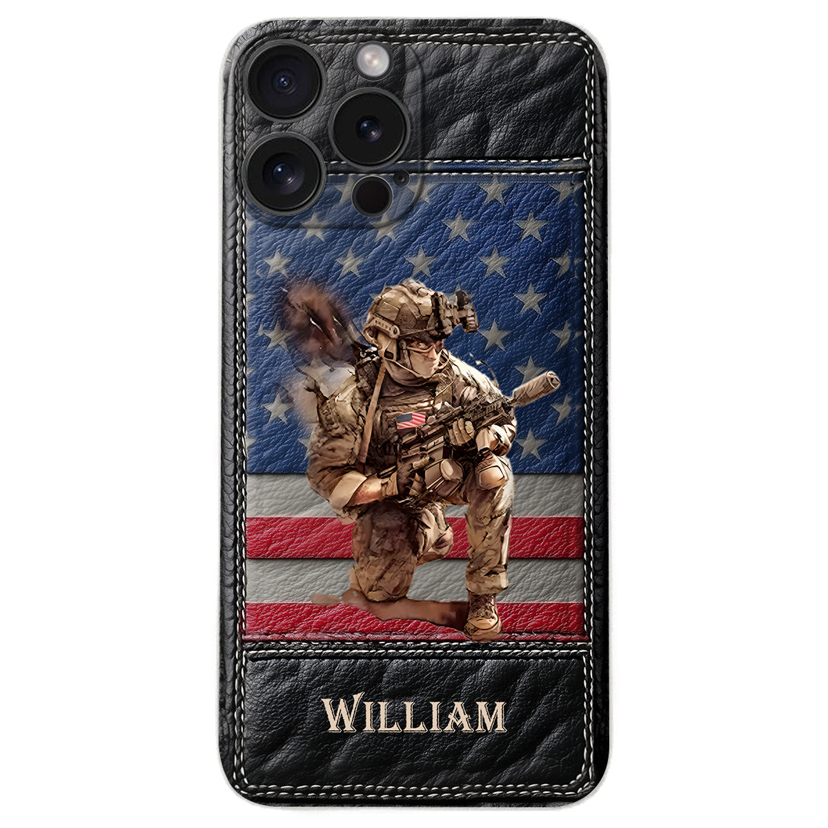 Military Art - Personalized Veteran Leather Phone Case