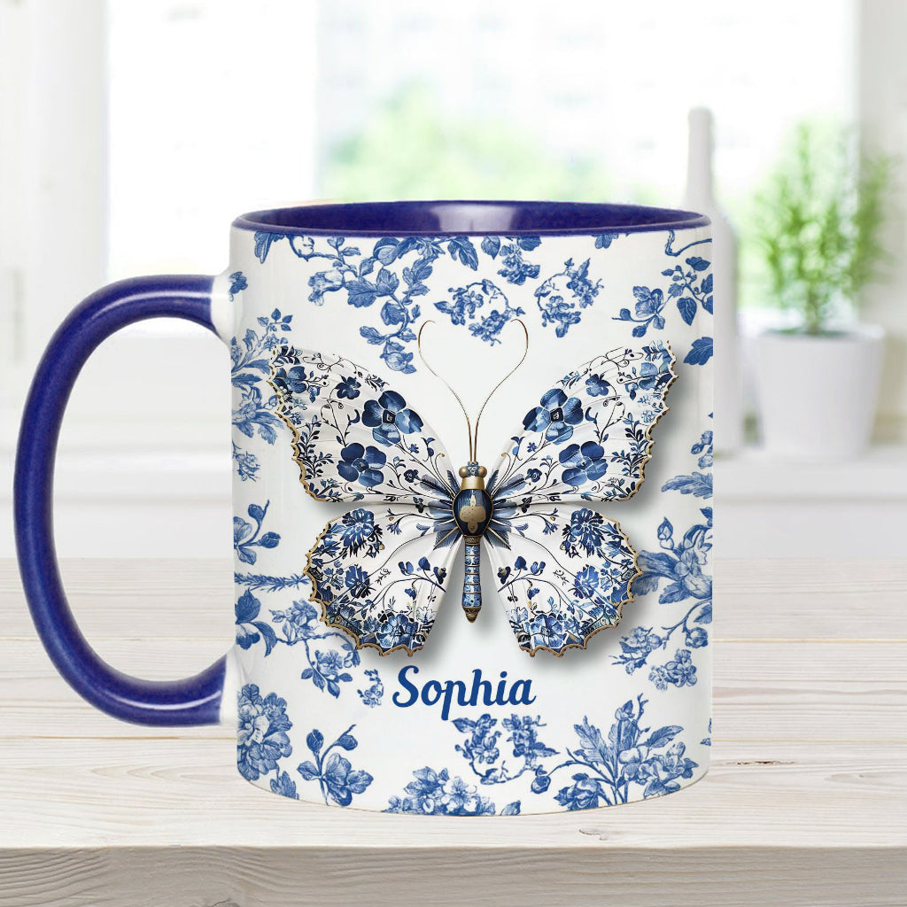 Love Butterflies - Personalized Butterfly Accent Mug