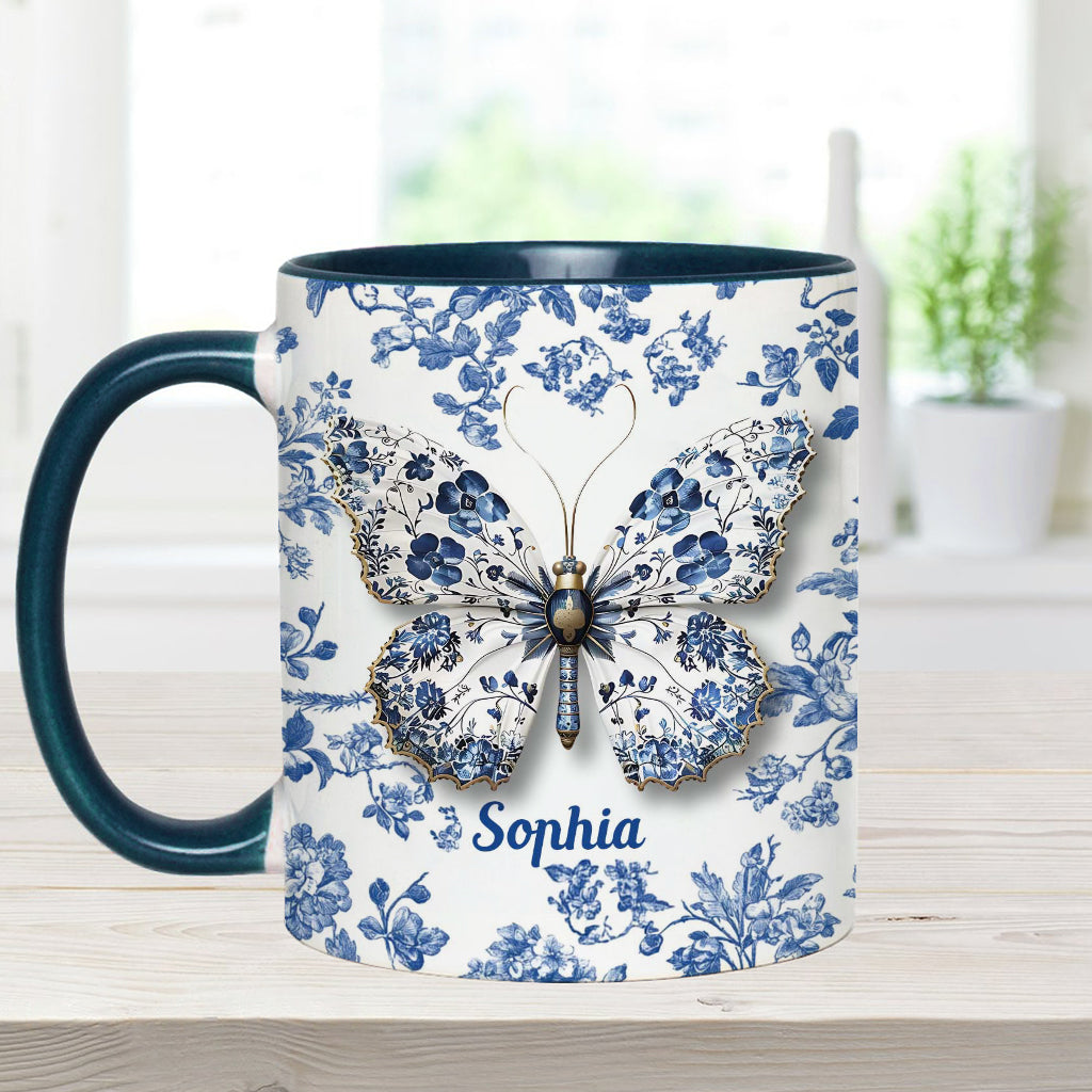 Love Butterflies - Personalized Butterfly Accent Mug