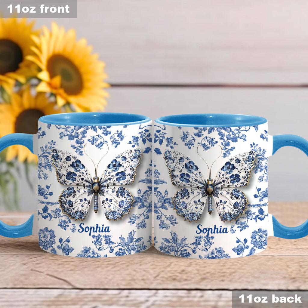 Love Butterflies - Personalized Butterfly Accent Mug